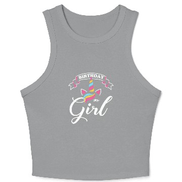 Discover Rainbow Unicorn Happy Party Crop Tank Top