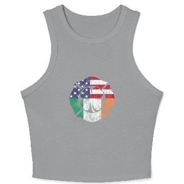 Discover St Patricks Day Firefighter Irish American Flag Crop Tank Top