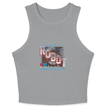 Discover Battlebots It'S Robot Fighting Time Turning Gears Crop Tank Top