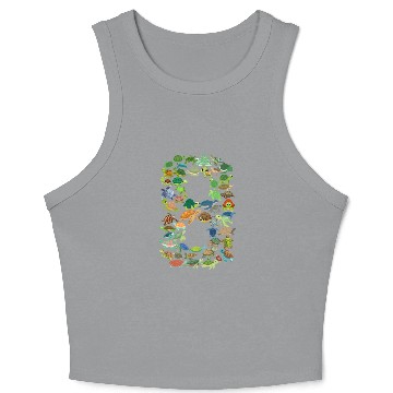 Discover 8th Birthday Sea Turtle Tortoise Theme 8 Year Old Crop Tank Top