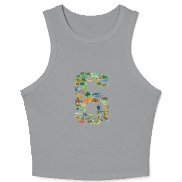 Discover 6th Birthday Sea Turtle Tortoise Theme 6 Year Old Crop Tank Top