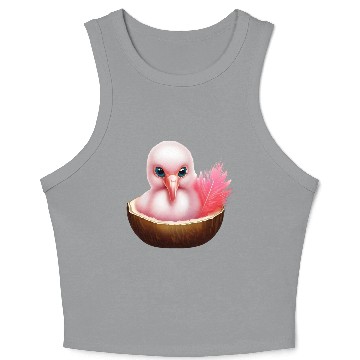 Discover Coconut Flamingo Crop Tank Top