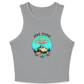 Discover Stay Weird UFO Crop Tank Top