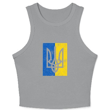 Discover Ukraine Ukraina Ukrainian Flag On Back Crop Tank Top