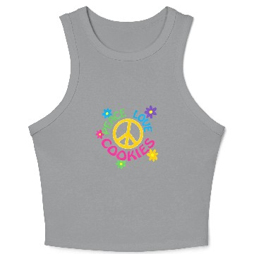 Discover Peace Love Cookies Crop Tank Top