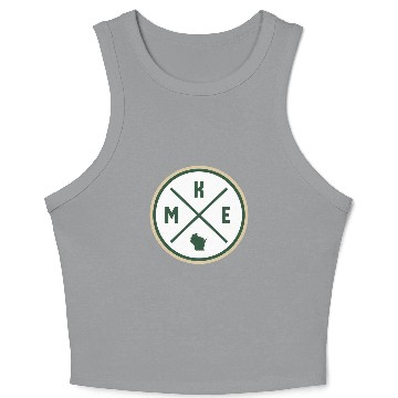 Discover Milwaukee Circle Patch Green Crop Tank Top