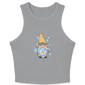 Discover Z4R8 Daisy Gnomes Floral Gnomes Spring Crop Tank Top