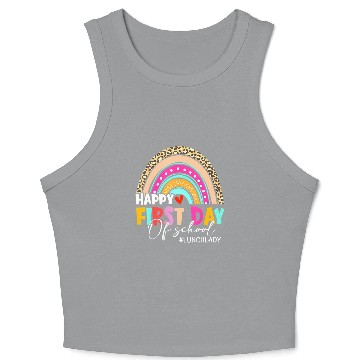 Discover Leopard Rainbow Lunch Lady Welcome Back To School Crop Tank Top