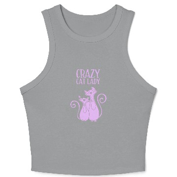 Discover Crazy Cat Lady For Cat Purple Crop Tank Top