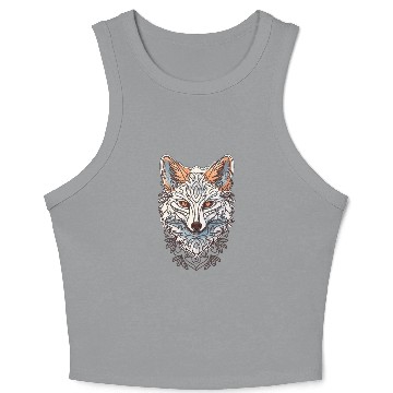 Discover Tribal Fox Design Crop Tank Top