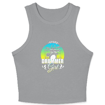 Discover Crazy Drummer Drums Drummer Saying Crop Tank Top