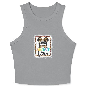 Discover Leopard Messy Bun Bleached Girls 2nd Grade Back To Crop Tank Top