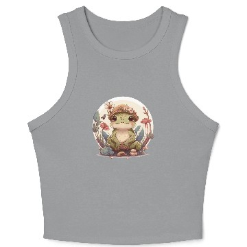 Discover Cute Cottagecore Baby Frog Toad Frog Lovers Crop Tank Top