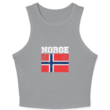 Discover Norge Flag Norwegian Flag Crop Tank Top