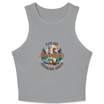 Discover Camping Gear, Adventure Time Crop Tank Top, Hiking Crop Tank Top