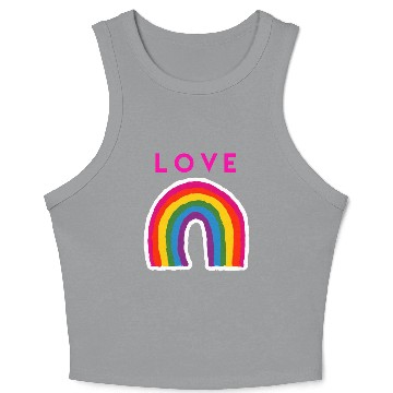 Discover Love Simple Rainbow LGBTQ Design Crop Tank Top