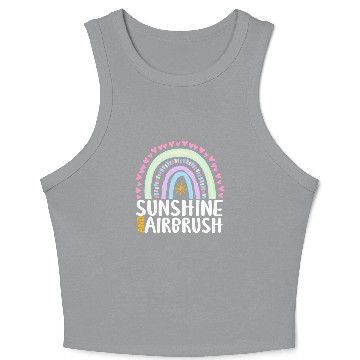 Discover Sunshine and Airbrush Cute Rainbow Graphic Crop Tank Top