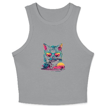 Discover Cool Cat Ever Crop Tank Top