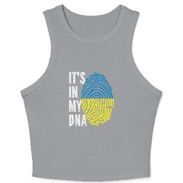 Discover It'S In My Dna Ukraine Flag Crop Tank Top