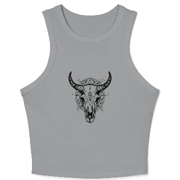 Discover Cow Skull Boho Crop Tank Top
