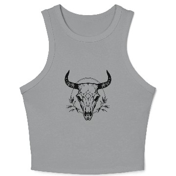 Discover Cow Skull Boho Crop Tank Top