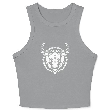 Discover Cow Skull Boho Crop Tank Top