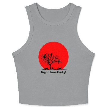 Discover Cat s Night Time Party Crop Tank Top