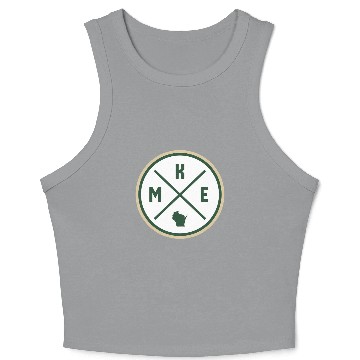 Discover Milwaukee Circle Patch Green Crop Tank Top
