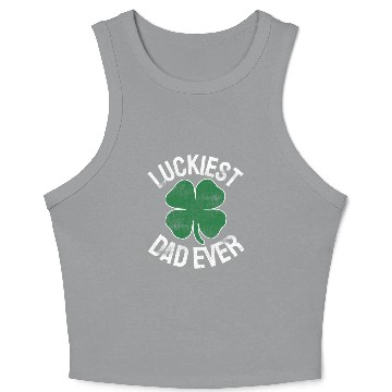 Discover St Patrick'S Day Shamrock Luckiest Dad Irish Crop Tank Top