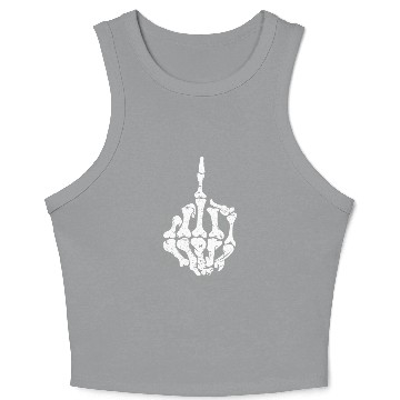 Discover Offensive Biker Middle Finger ull Crop Tank Top