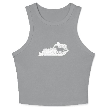 Discover Kentucky Map Horse Kentucky Crop Tank Top