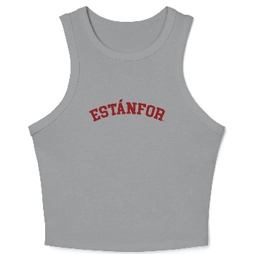 Discover Estanfor White Grey Crop Tank Top
