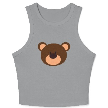 Discover Brown Face Teddy Bear Lover Crop Tank Top