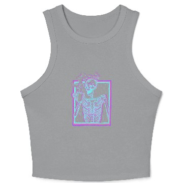 Discover Distressed Synthwave eleton Vaporwave Smiling Crop Tank Top