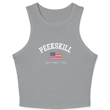 Discover Pee Ny American Flag Usa City Name Crop Tank Top