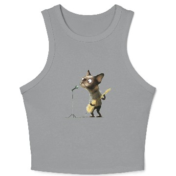 Discover puppy playing guitar Crop Tank Top
