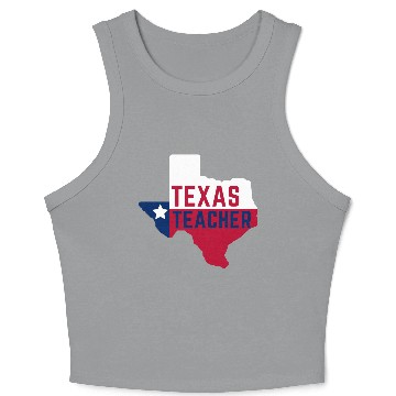 Discover Texas Teacher Life Flag Style Crop Tank Top
