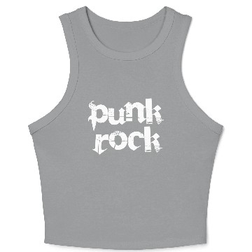 Discover punk rock bold text Crop Tank Top