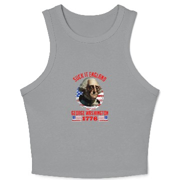 Discover George Washington 1776 Suck it England USA Crop Tank Top