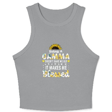 Discover Being A Gamma Doesn'T Make Me Old Blessed Grandma Crop Tank Top