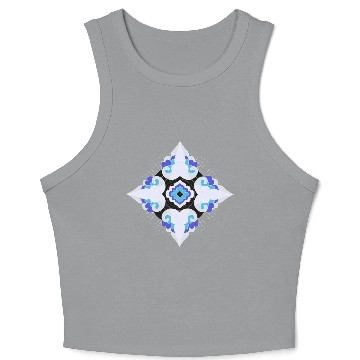 Discover Geometric Snowflakes Crop Tank Top
