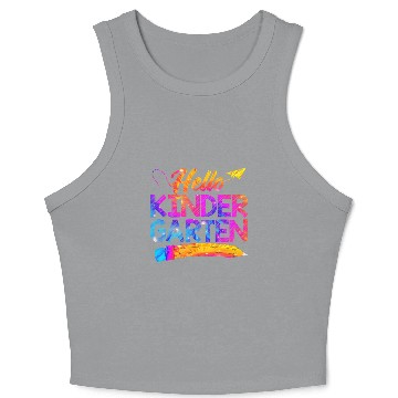 Discover Funny Teacher Back To School Tie Dye Hello Crop Tank Top