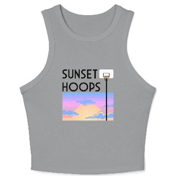 Discover Basketball Gift: Sunset Hoops Crop Tank Top
