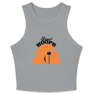Discover Basketball Gift: Sunset Hoops Crop Tank Top