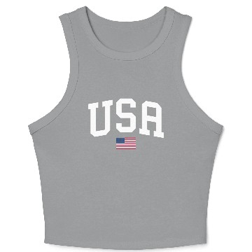 Discover Usa Patriotic American Flag July 4Th Crop Tank Top