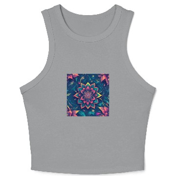 Discover Cyberpunk flowers Crop Tank Top