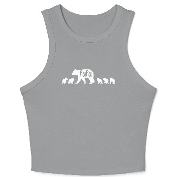 Discover Papa Bear Dad Father With 5 Five Cubs Crop Tank Top