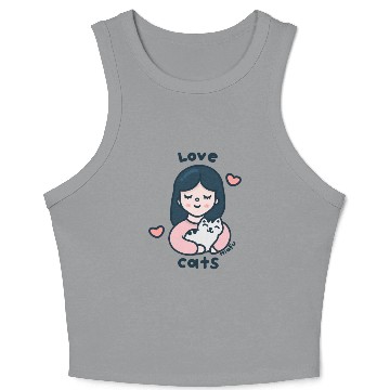 Discover Kawaii Cat Lover Crop Tank Top