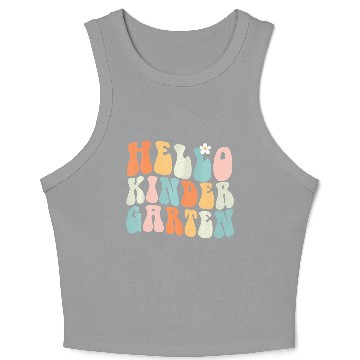 Discover Hello Kindergarten Teacher Team Back To School Crop Tank Top