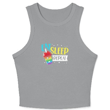 Discover Eat Sleep Boba Tea Repeat Bubble Tea Lover Drinker Crop Tank Top